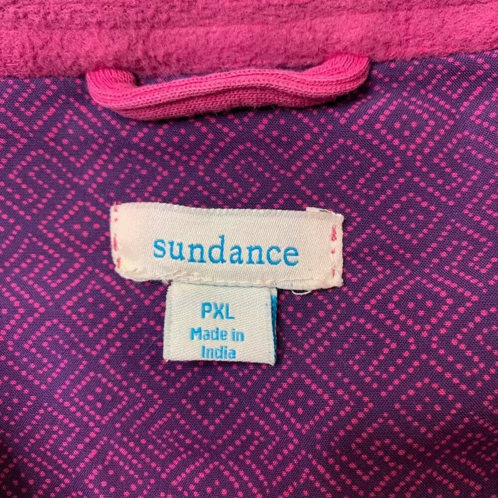 Sundance Shirt Jacket Womens PXL Thick Washed Cotton Raspberry Snap Boho Shacket